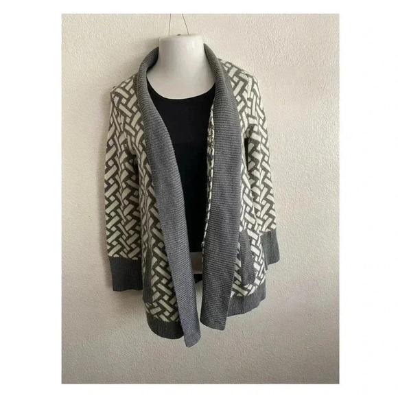 Love By Design Grey & Ivory Long Sleeve Cardigan L - Picture 1 of 8
